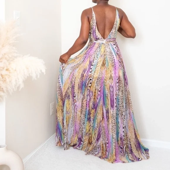 Multicolor animal print maxi dress - Picture 5 of 12